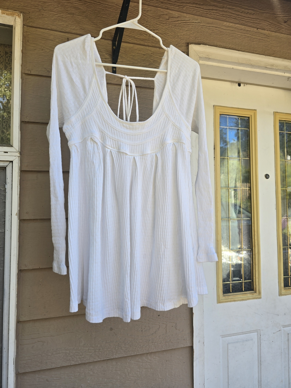 NWT Free People White Long Sleeve Peasant Tunic - Medium